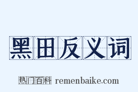 黑田反义词是什么意思的图片